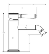 ACL Clasico Basin Mixer with Ceramic Handle - Brushed Nickel